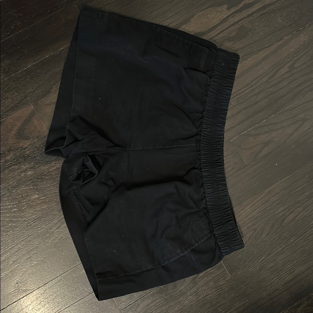 Black Elastic Waist Shorts